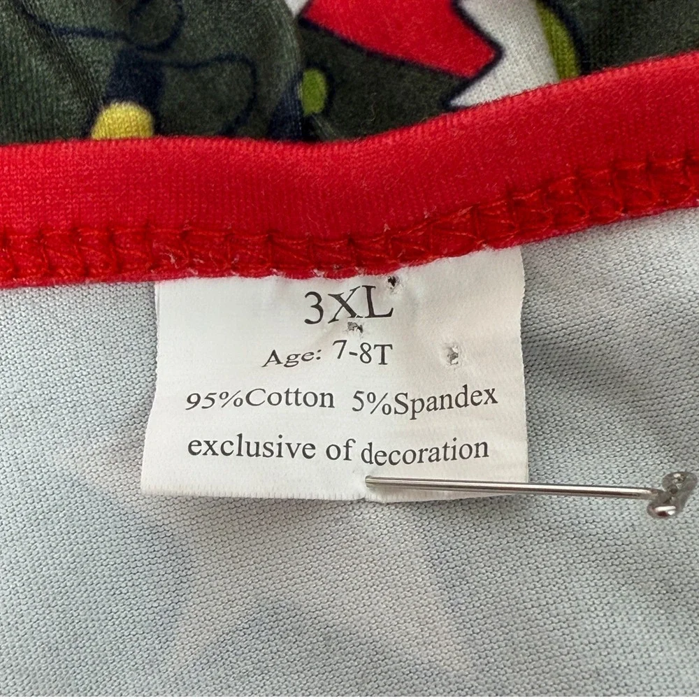 Kids Christmas‎ Elf Pajama Set Long Sleeve Pants Ruffle Red Green 3XL 7-8T